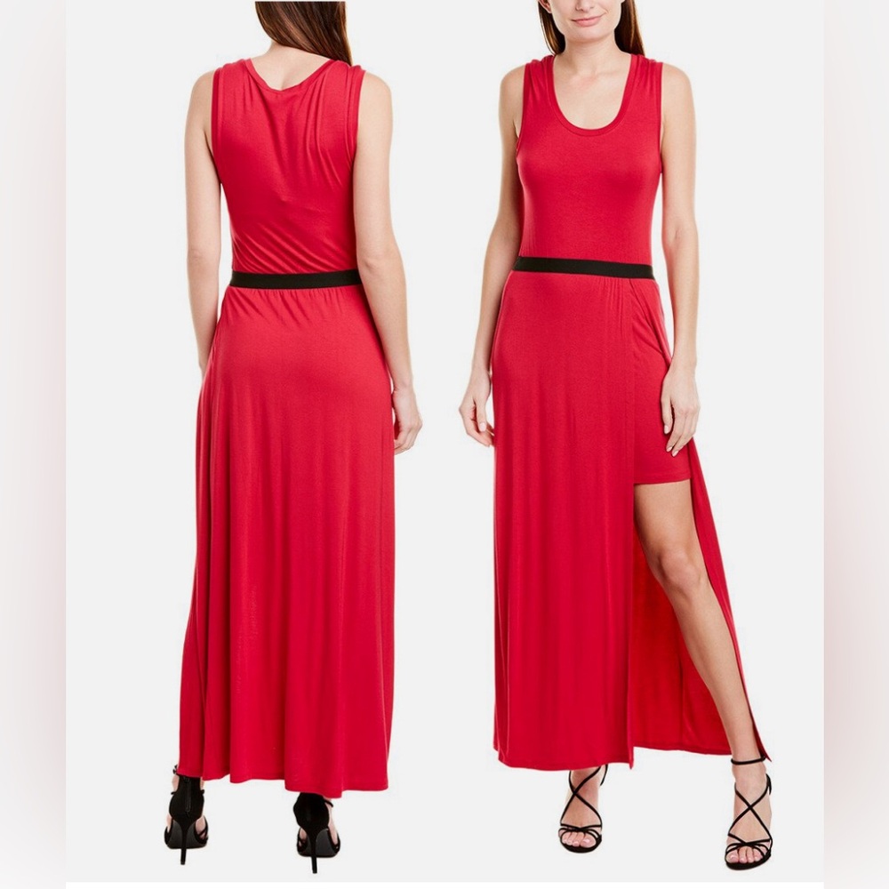 BCBG Max Azria Twofer Maxi Sangria Red Dress L